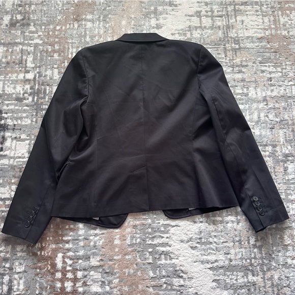 Talbots 3 Button Single Breasted Blazer Sz 12 Cotton Blend Black Stretch Classic - Picture 6 of 7